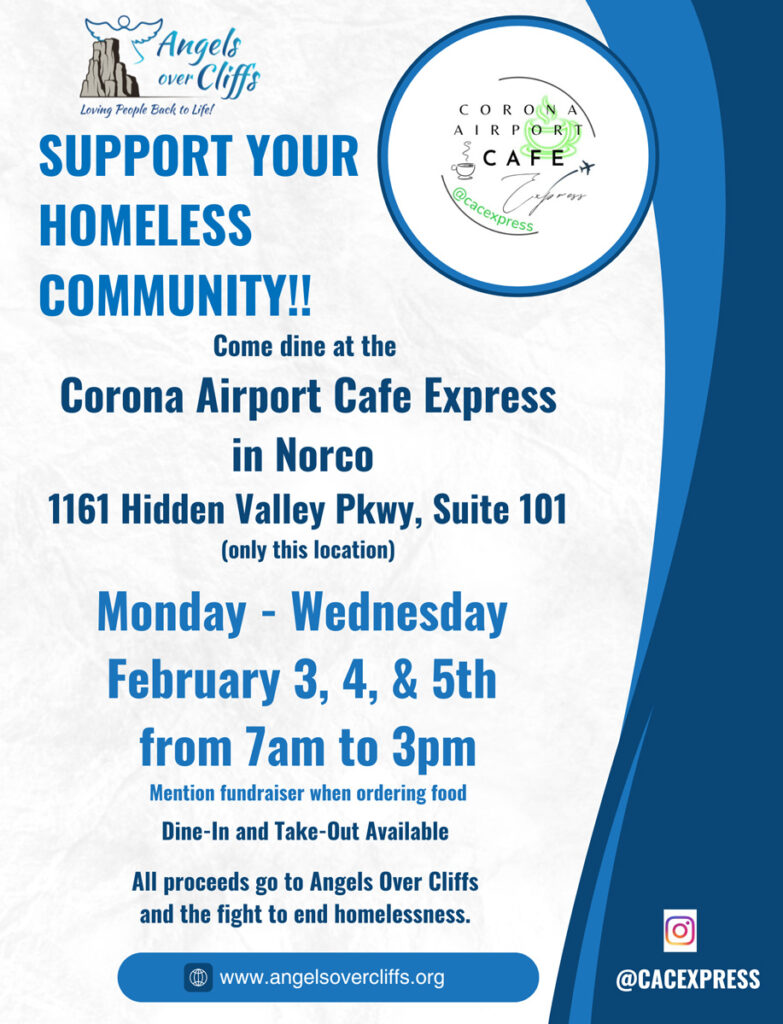 Angels over Cliffs Corona Airport Cafe Express Fundraiser